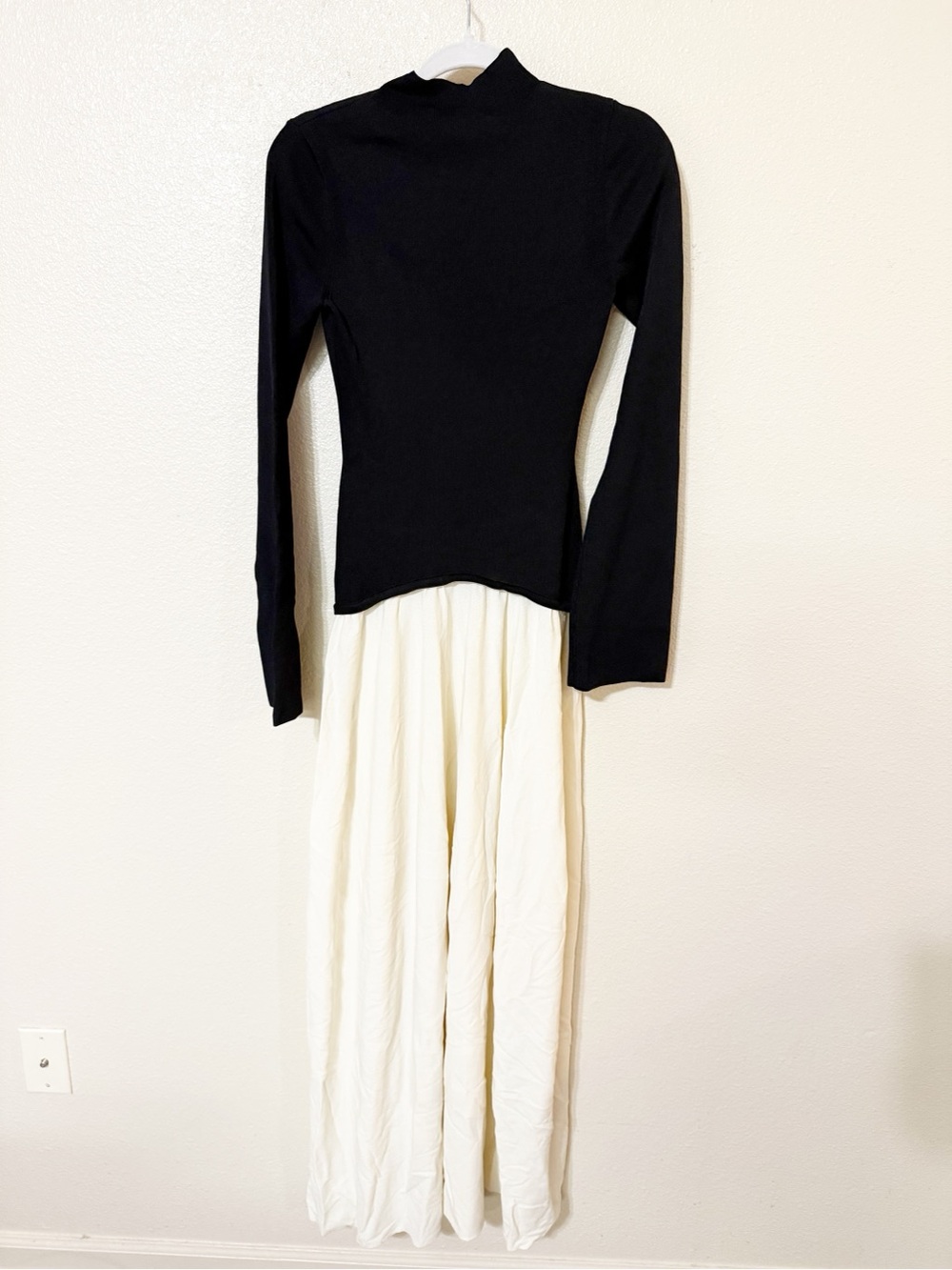 NWT Solid & Striped Solgio Sofia Richie Grainge Ecru / Noir Draped Maxi Gown - Picture 10 of 13